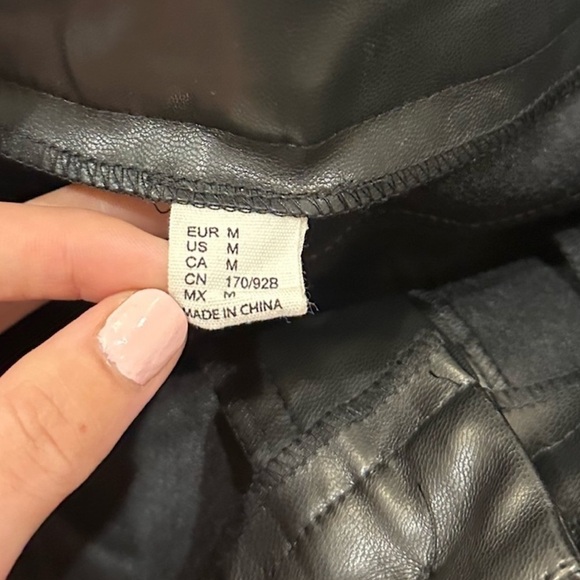 MakeMeChic Women's Faux Leather Pants Straight Wide Leg Leather Pants Black - Picture 7 of 8